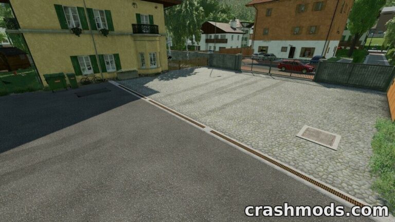 Kerbstone Set – Paintable Kerbstones and Water Gutters Farming Simulator 22 mod screenshot
