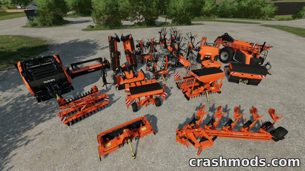 Kubota Equipment Pack – 16 Machines for Grassland and Field Work Farming Simulator 22 mod screenshot