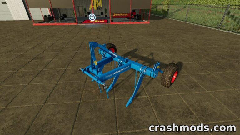 Blue Lemken Lablador 160 cultivator displayed in a Farming Simulator 22 shop, ready for fieldwork.