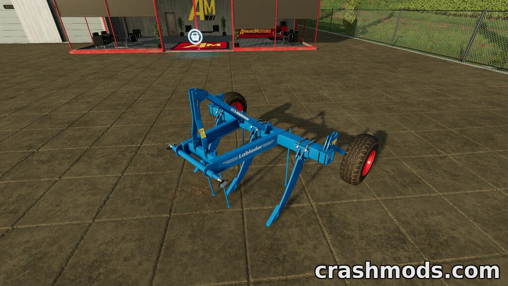 Blue Lemken Lablador 160 cultivator displayed in a Farming Simulator 22 shop, ready for fieldwork.