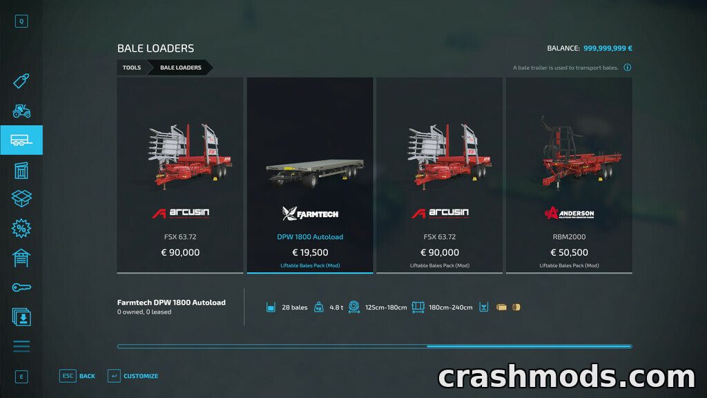 Liftable Bales Pack – 100 kg Bales from Every Base Game Baler – screenshot 4