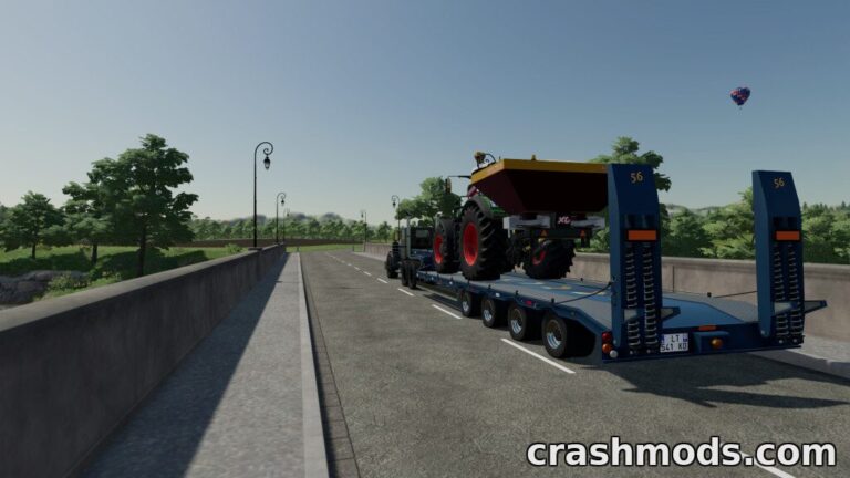 Lizard 56 Lowloader – Four-Axle Steered Low Loader Farming Simulator 22 mod screenshot