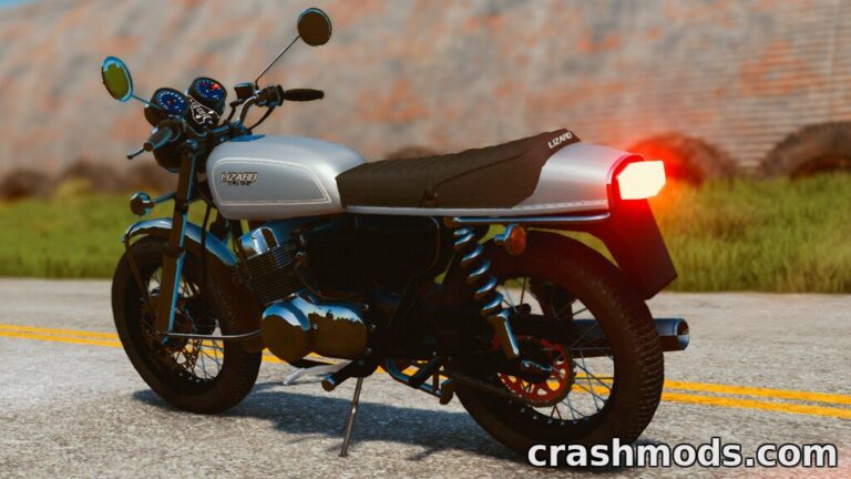 Classic Lizard CB 750F 1975 superbike showcased on a rural road, highlighting its sleek design and powerful stance.