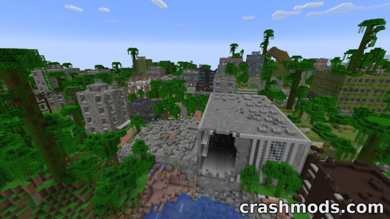 Lost Cities Modern Tweaks – Modern Streets Buildings and Loot for The Lost Cities Minecraft mod screenshot