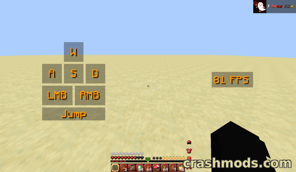 Lunar Keystrokes – On-Screen Key Display with CPS and FPS Counters Minecraft mod screenshot
