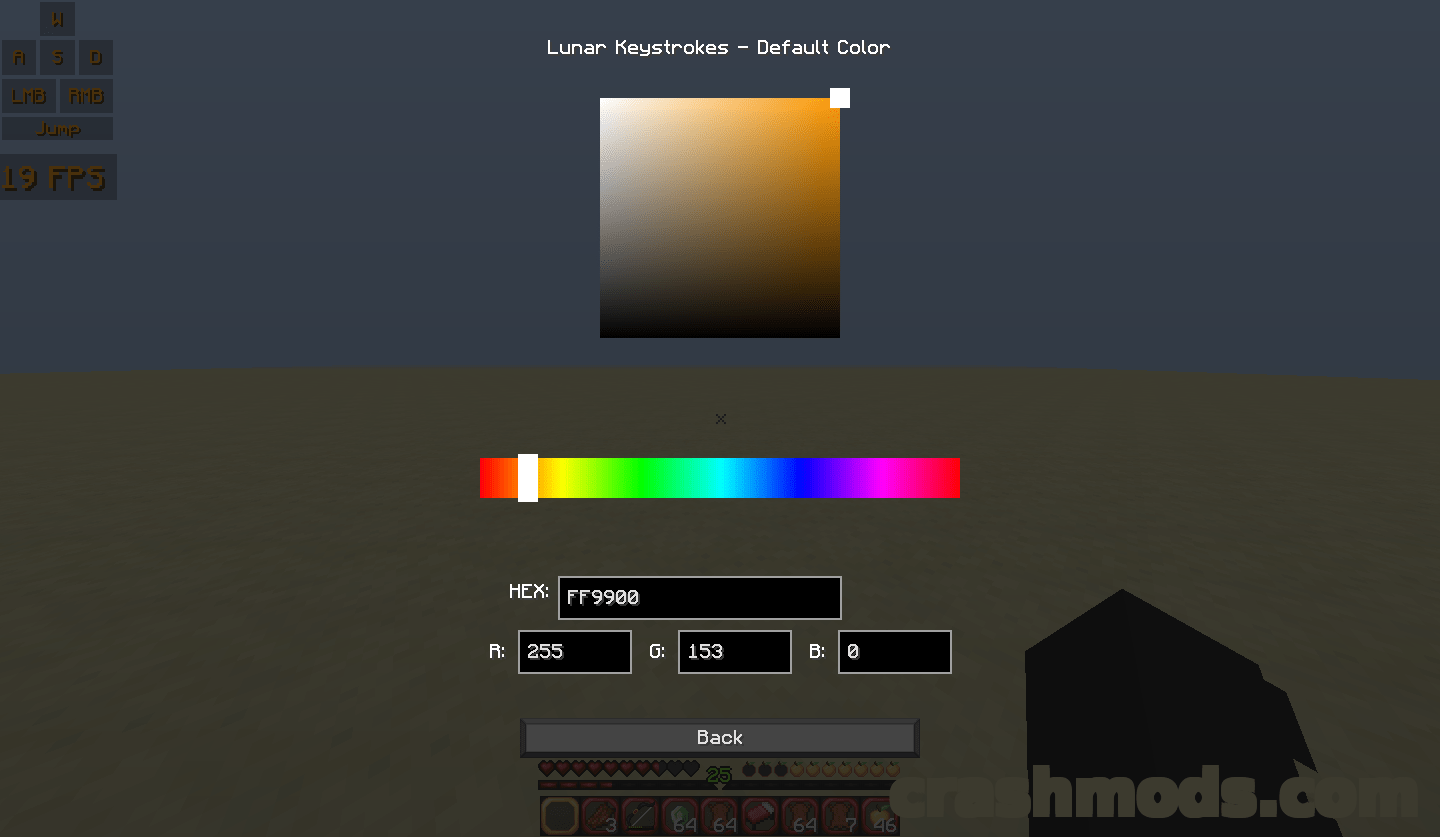 Lunar Keystrokes – On-Screen Key Display with CPS and FPS Counters – screenshot 3