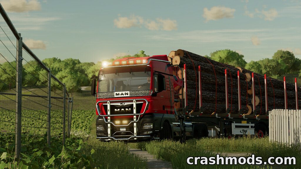 MAN TGX Forest Semi-Truck – Timber Truck with Palfinger Crane – screenshot 2