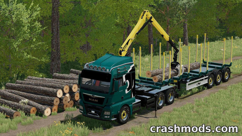MAN TGX Forest Semi-Truck – Timber Truck with Palfinger Crane – screenshot 3