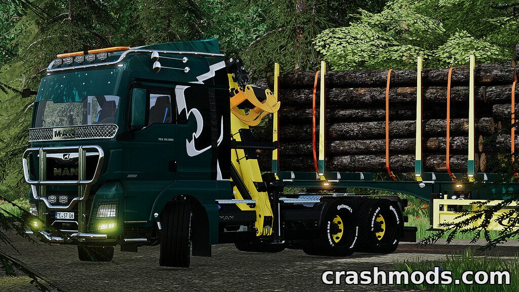 MAN TGX Forest Semi-Truck – Timber Truck with Palfinger Crane – screenshot 4