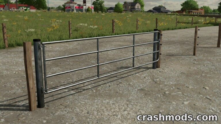 Meadow Fence Pack – Barbed Wire Fence and 4 m Pasture Gate Farming Simulator 22 mod screenshot