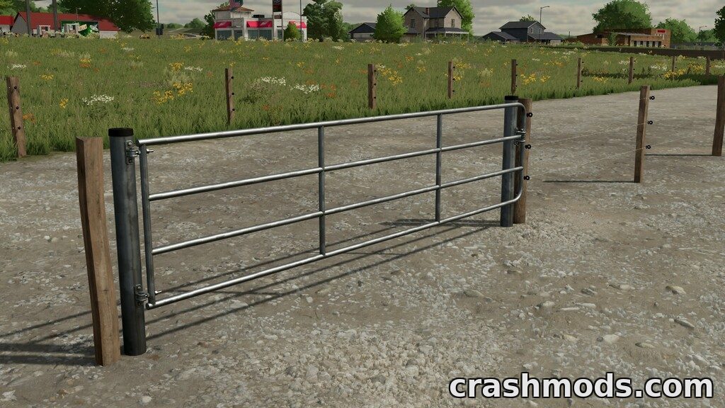 Meadow Fence Pack – Barbed Wire Fence and 4 m Pasture Gate Farming Simulator 22 mod screenshot