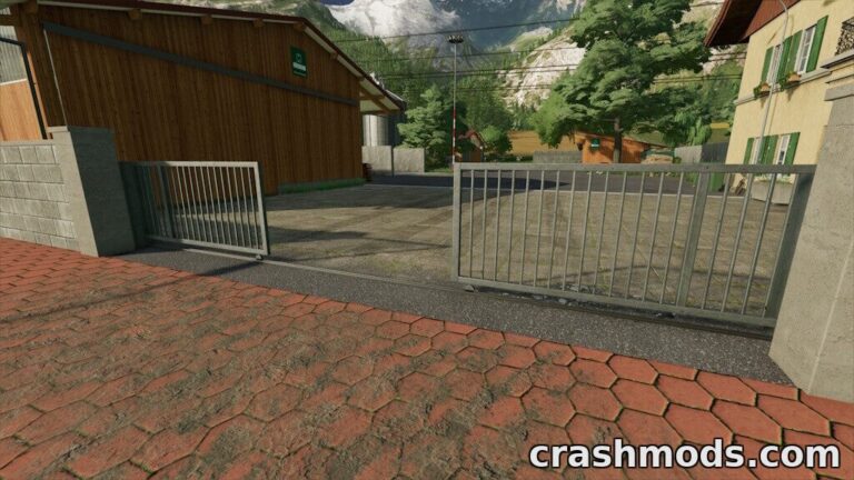 Metal Fence With Gates – Paintable Fence with 4 Gate Types Farming Simulator 22 mod screenshot