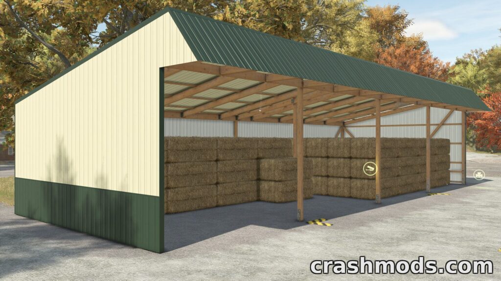 Metal Open Shed – Colorable Medium Storage Building Farming Simulator 25 mod screenshot