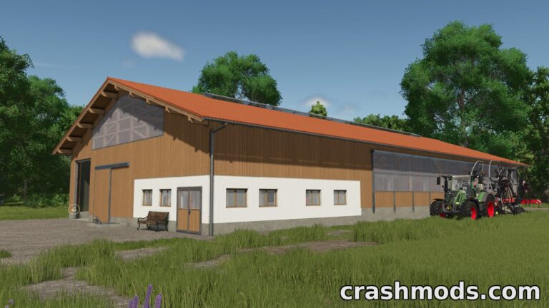 Modern Cow Barn – 50 Cow Placeable Cowshed Farming Simulator 25 mod screenshot