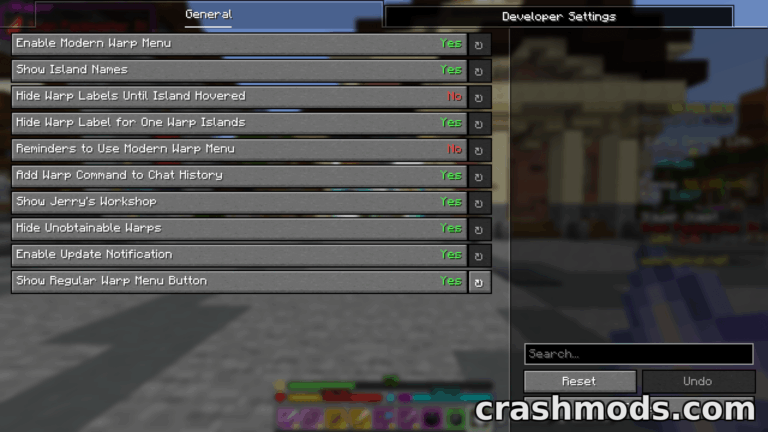 Modern Warp Menu – A Prettier SkyBlock Warp Screen for Modern Versions Minecraft mod screenshot