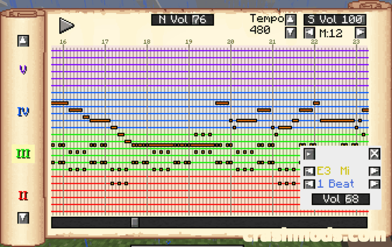 Music Maker – Playable Instruments, Music Sheets and Music Boxes Minecraft mod screenshot