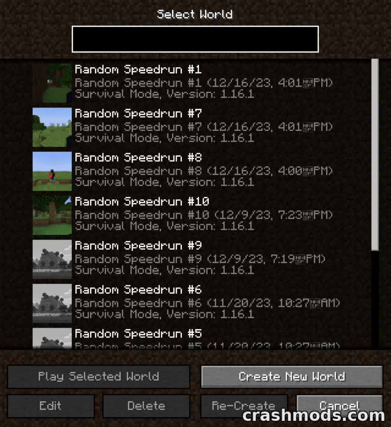 NNBSP Fix – Clean Date Formatting in World and Realms Lists Minecraft mod screenshot