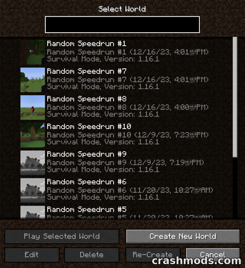 NNBSP Fix – Clean Date Formatting in World and Realms Lists Minecraft mod screenshot