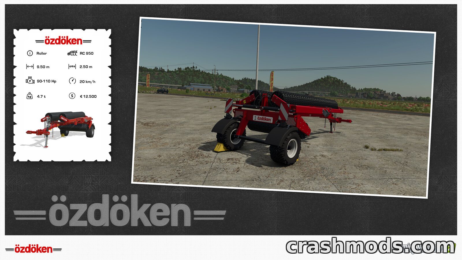 Ozdoken RC 950 – 9.5 m Field Roller – screenshot 2
