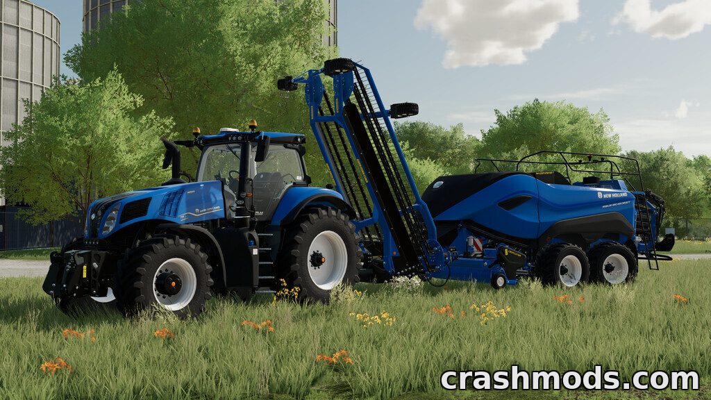 Pack of Balers With Windrower – 4 Balers with Coupled Rakes – screenshot 2