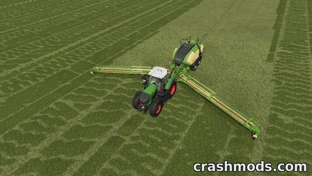 Pack of Balers With Windrower – 4 Balers with Coupled Rakes – screenshot 3