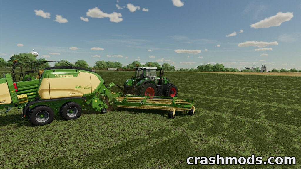 Pack of Balers With Windrower – 4 Balers with Coupled Rakes – screenshot 5