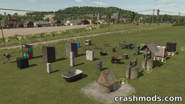 Package of Small Items – Wells Dog Houses and Decor Farming Simulator 25 mod screenshot