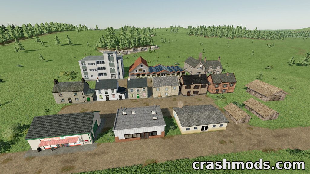 Placeable Buildings Pack – Over 30 Buildings for Villages and Towns Farming Simulator 22 mod screenshot