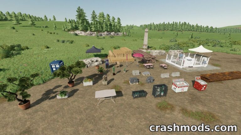 Placeable Objects Pack – 90+ Decorations for Farms and Towns Farming Simulator 22 mod screenshot