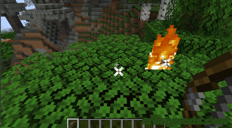 Primitive Flaming – Flaming Arrows With Flint and Steel in the Offhand Minecraft mod screenshot