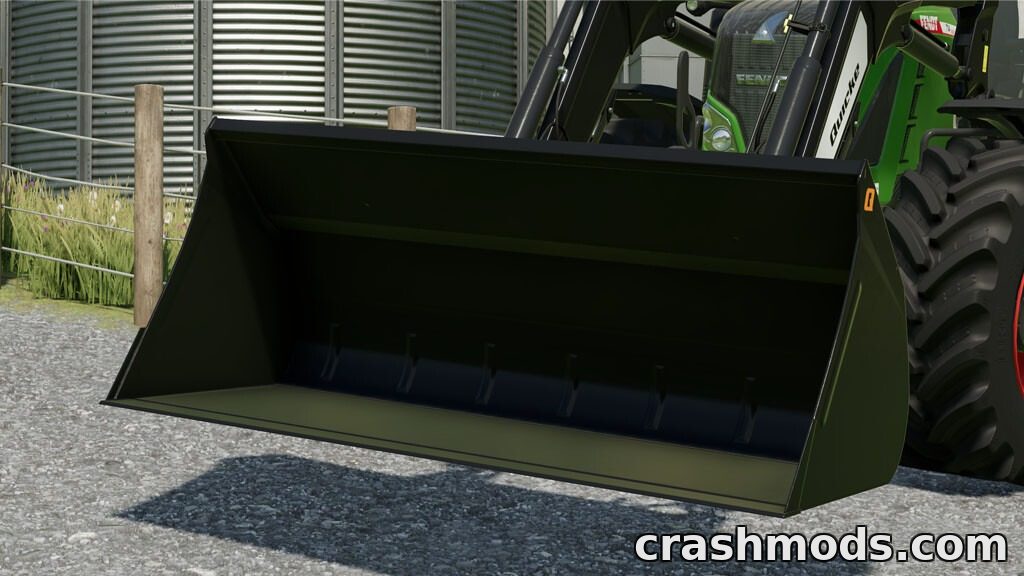 Detailed front loader bucket with a telehandler adapter, designed for enhanced performance in Farming Simulator 22.