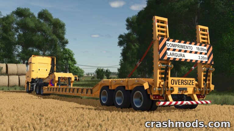 Randon Low Loader Movable Neck – 2 and 3 Axle Lowboy Farming Simulator 25 mod screenshot
