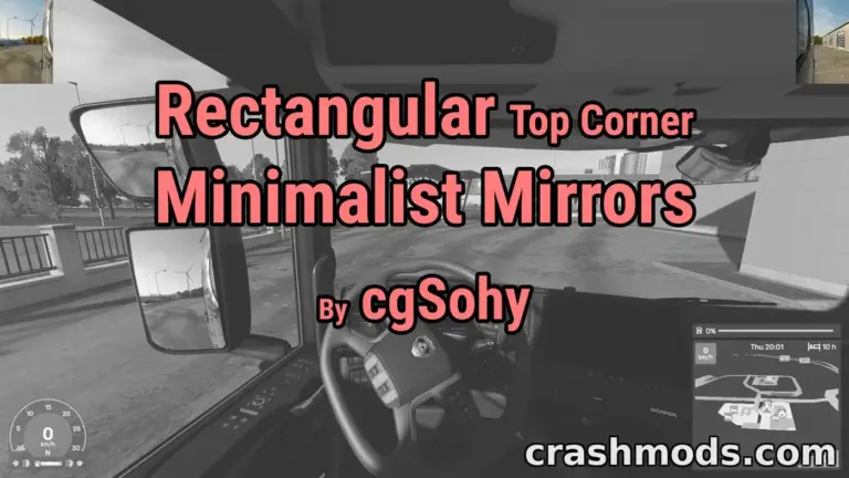 Rectangular Top Corner Minimalist Mirrors – Compact UI Mirrors Euro Truck Simulator 2 mod screenshot