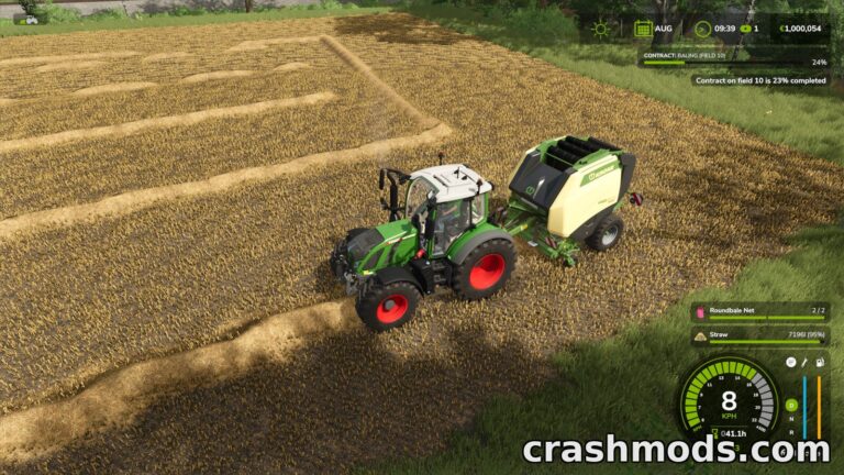 Round Baler Extension – Auto Stop and Wrapper Script Farming Simulator 25 mod screenshot