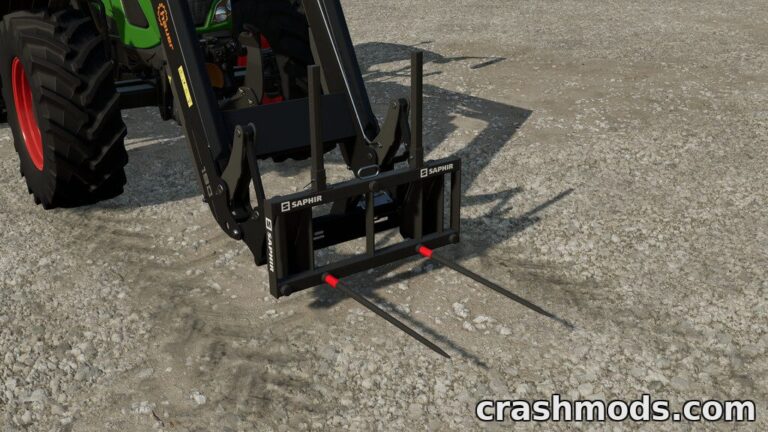 Front loader bale fork from the "Saphir Balefork" mod, ready for use in Farming Simulator 22.
