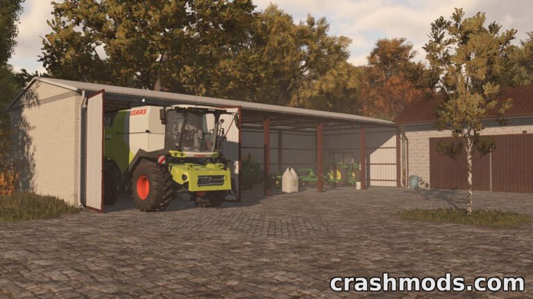 Shed With Garage – Combined Storage Building Farming Simulator 25 mod screenshot