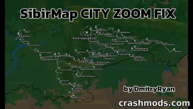 SibirMap City Zoom Fix – Visible City Names at Max Zoom Euro Truck Simulator 2 mod screenshot