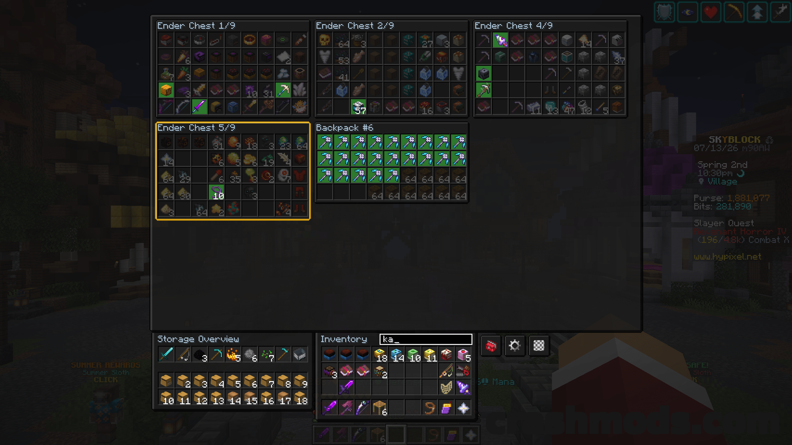 Skyblock Enhanced Storage – Unified Searchable Overlay for Ender Chests and Backpacks – screenshot 3