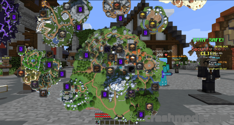SkyGuide – SkyBlock Map Mini-Map and Waypoint Navigation Minecraft mod screenshot