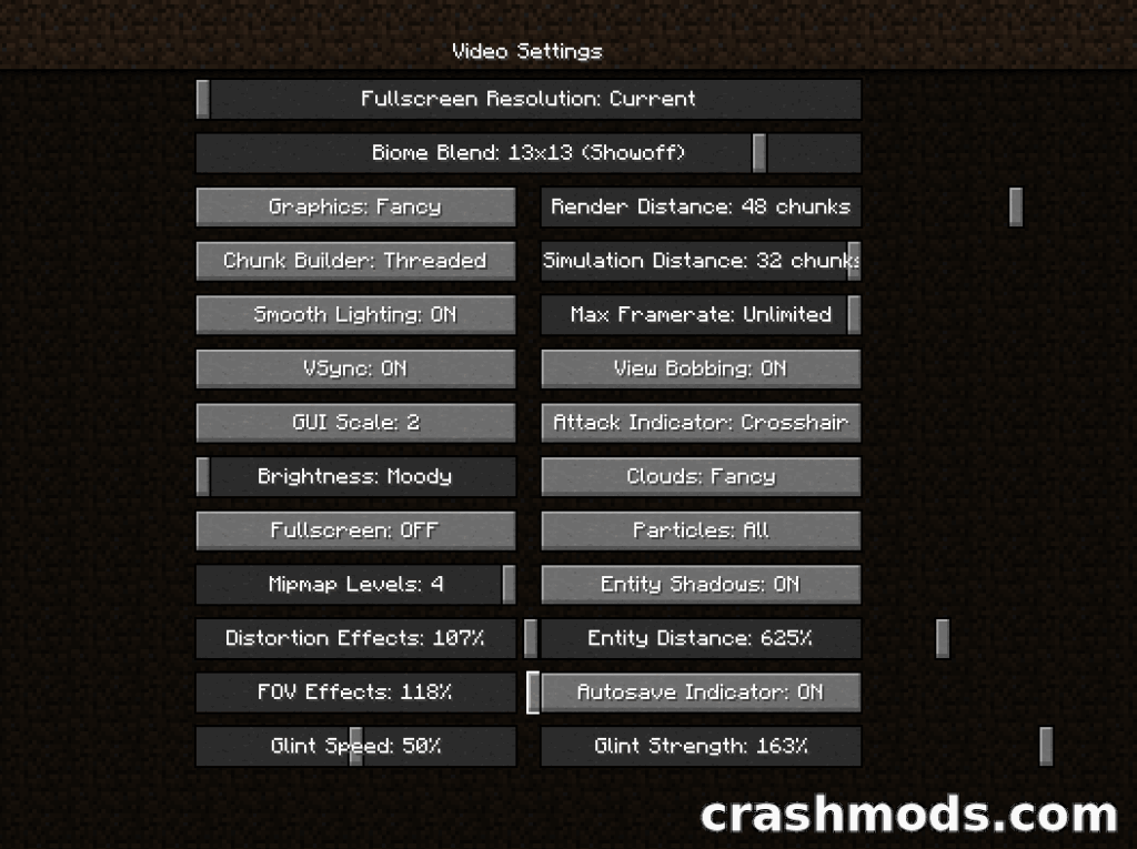 Slyde – Drag Option Sliders Past Their Vanilla Limits Minecraft mod screenshot