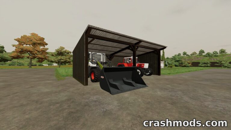 Small Wooden Shelter – 10 x 5 m Storage Roof Farming Simulator 22 mod screenshot