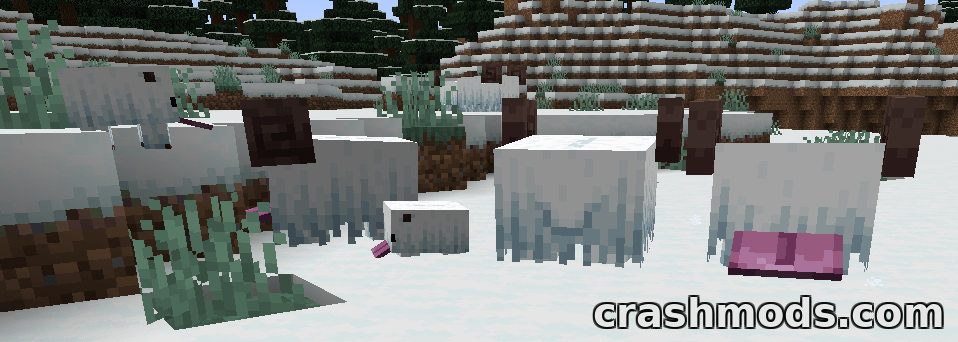 Snuffles (Fabric) – Fluffy Snow Biome Mob with Shearable Frosty Fur – screenshot 4