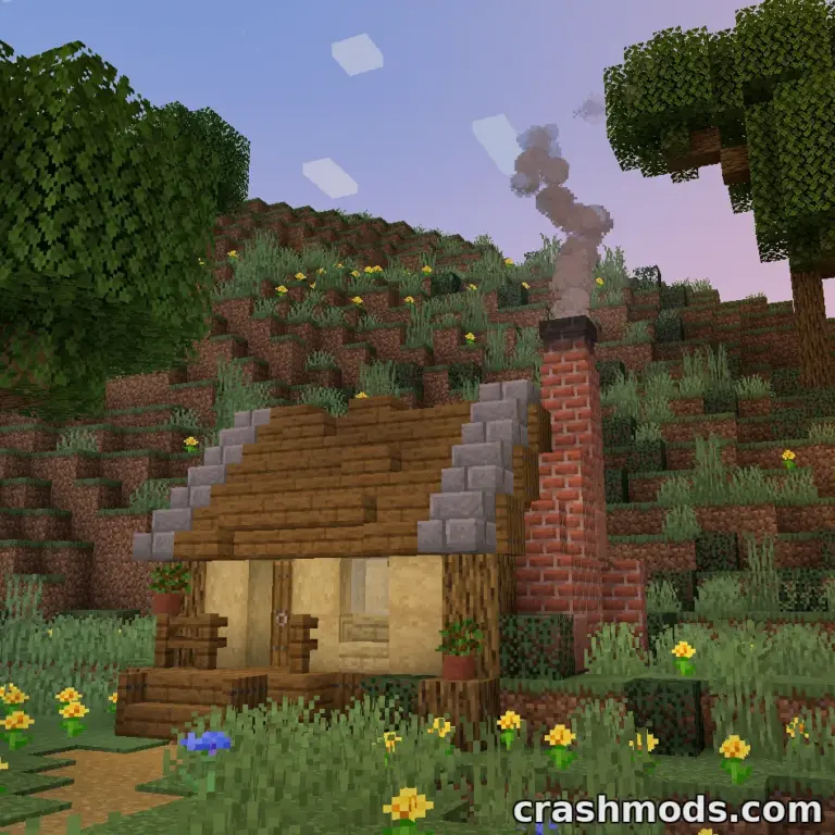 Sooty Chimneys for Fabric – Chimney Blocks with Wind-Driven Smoke Minecraft mod screenshot