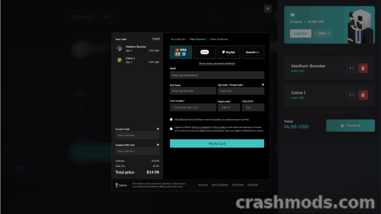 Tebex – In-Game Store and Server Monetization Plugin Minecraft mod screenshot