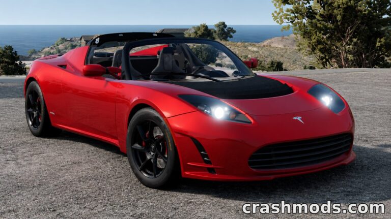 Tesla Roadster 2006-2011 – Custom Wheels and Roof Options BeamNG.drive mod screenshot