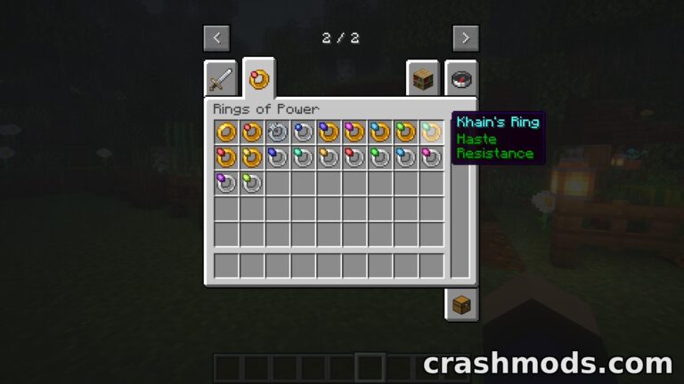 The Rings of Power – Twenty Magic Rings with Passive and Active Effects Minecraft mod screenshot