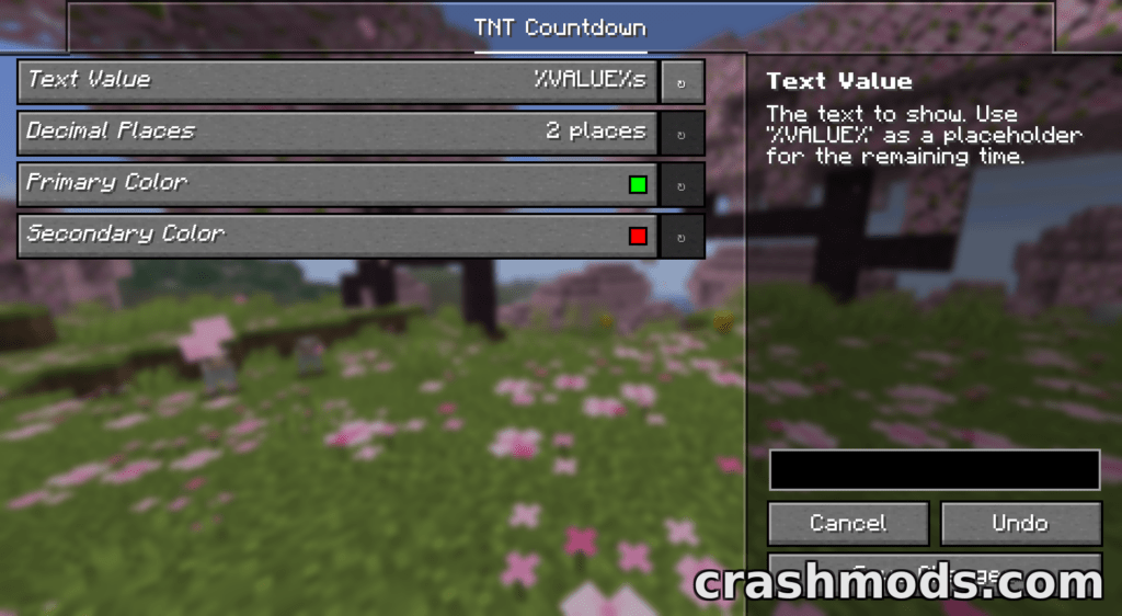 TNT Countdown – Fuse Timer Above Primed TNT Minecraft mod screenshot