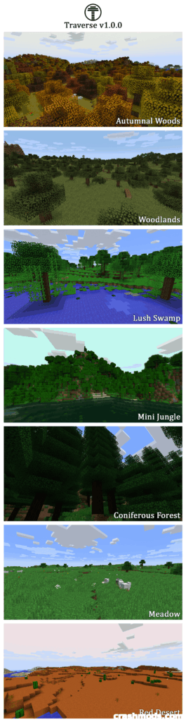 Traverse: Legacy – 22 Vanilla-Style Biomes for World Generation Minecraft mod screenshot