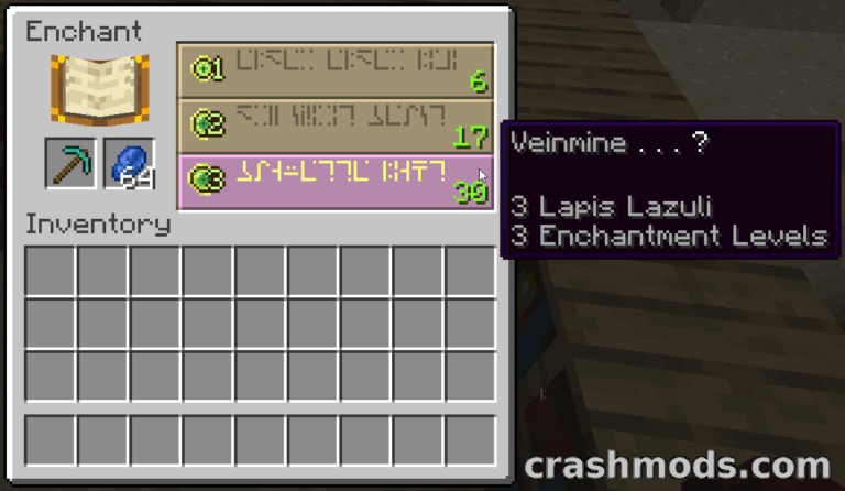 VeinMiner Enchantment – Vein Mining Locked Behind a Custom Enchantment Minecraft mod screenshot