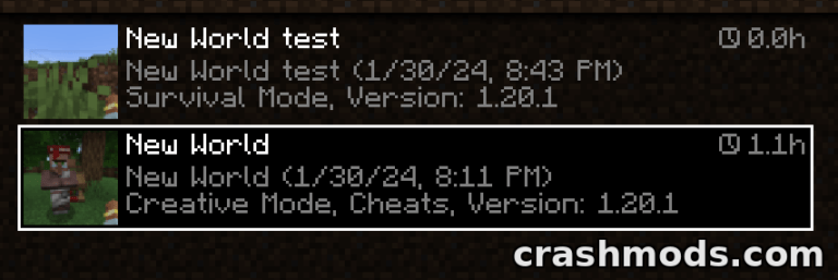 World Play Time – Playtime Counter in the World Selection Screen Minecraft mod screenshot